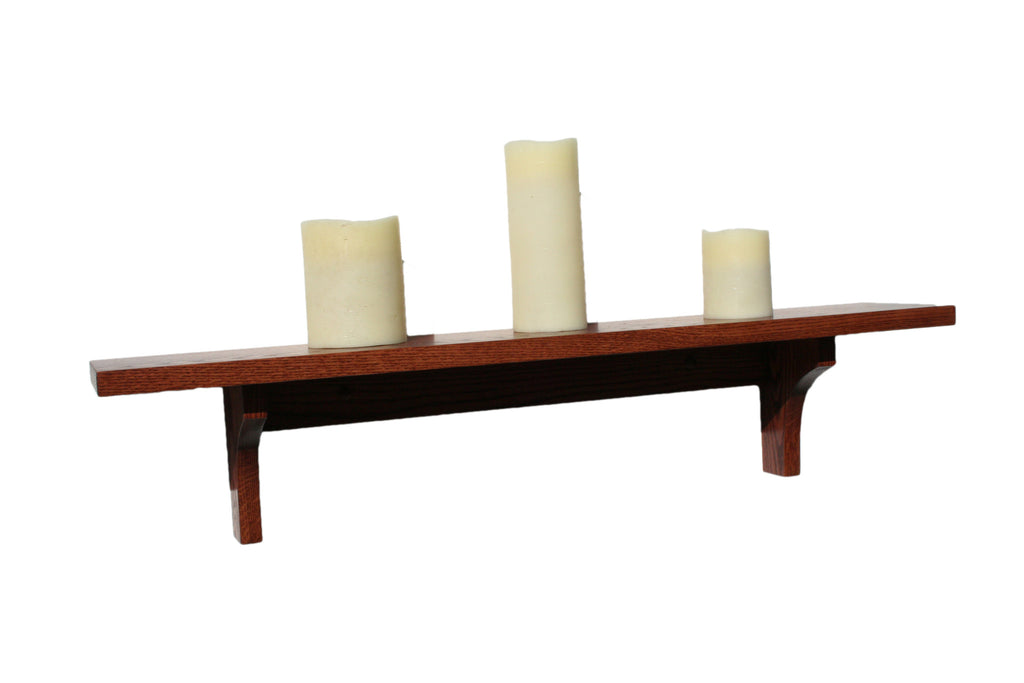 Wall Shelf in Solid Oak Wood Mission Style/Arts and Crafts Made in the USA - JDi Home