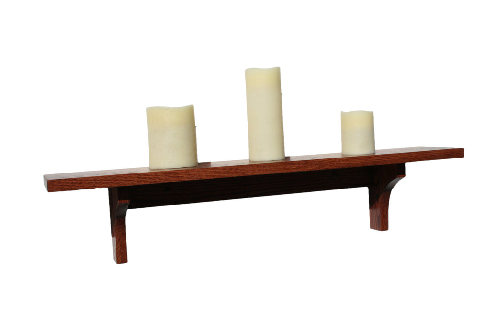 Solid Oak Wall Shelf Missions/Arts and Crafts - JDi Home