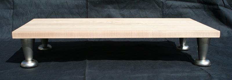 LED LCD TV Riser Stand with Silver Mat Finish Pillar Legs Industrial Stand - JDi Home