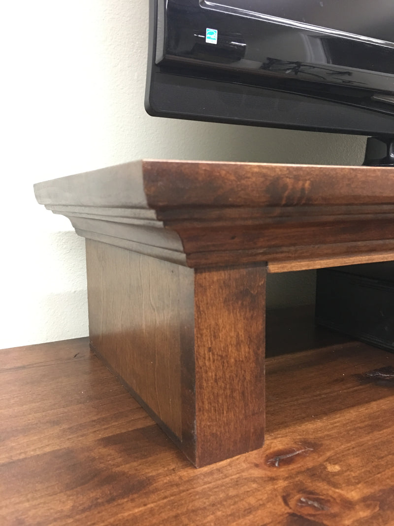 Traditional Crown Molding TV Riser Stand in Alder - JDi Home