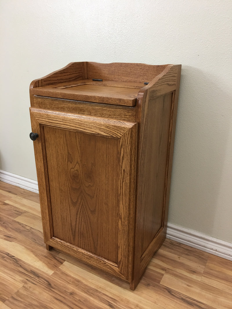 Wood Wastebasket, Trash Cabinet, Kitchen Organizer Storage, Trash Can Oak Wood Made in the USA - JDi Home