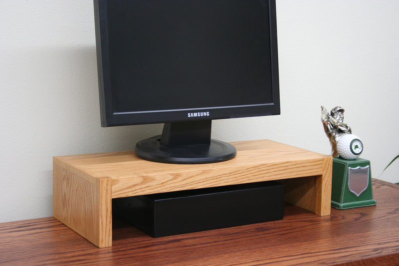 Modern Computer LED LCD TV Monitor Riser Stand Oak Wood by JDI Home - JDi Home