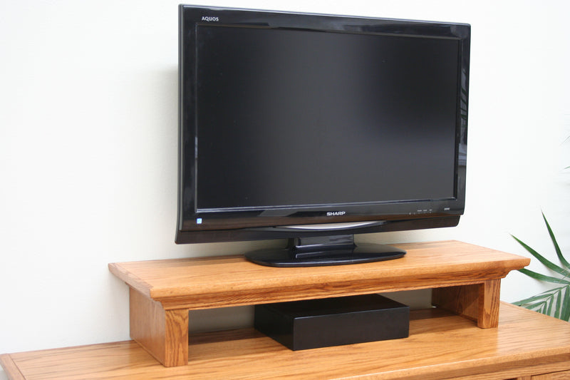 LED LCD TV Riser Stand Oak Wood with Crown Molding - JDi Home
