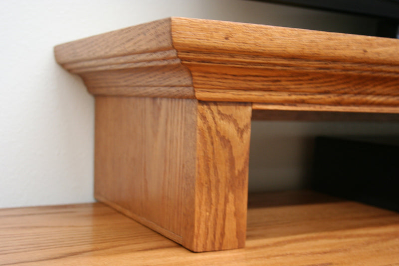 LED LCD TV Riser Stand Oak Wood with Crown Molding - JDi Home