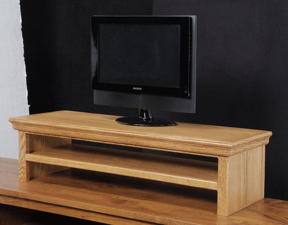 LED TV Riser Stand Entertainment Center Storage Space Saver LCD Traditional Oak - JDi Home